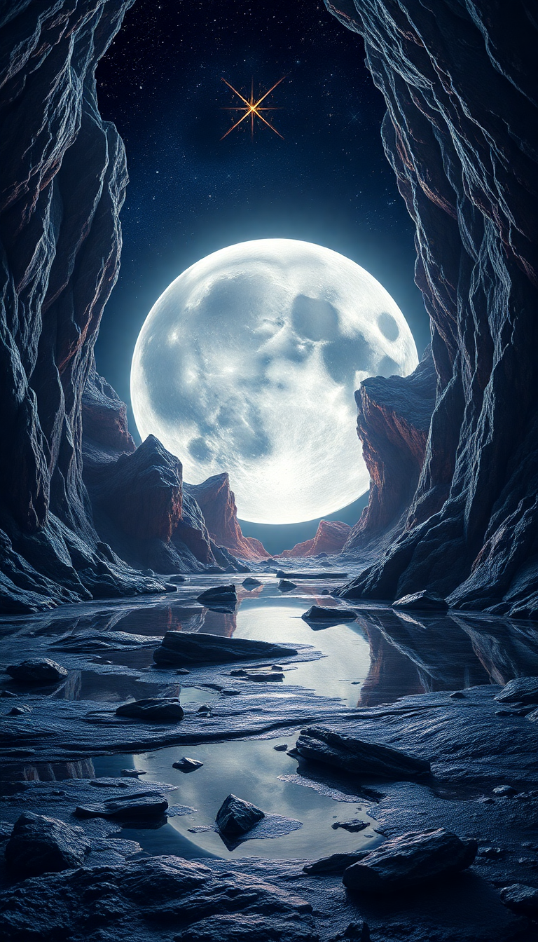 Crystal Caves On Alien Moon Digital art Wallpaper