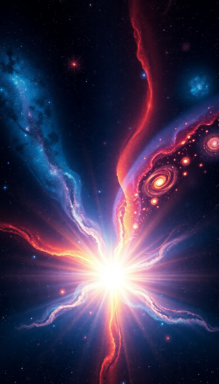 Colliding Galaxies Creating New Stars Digital art Wallpaper