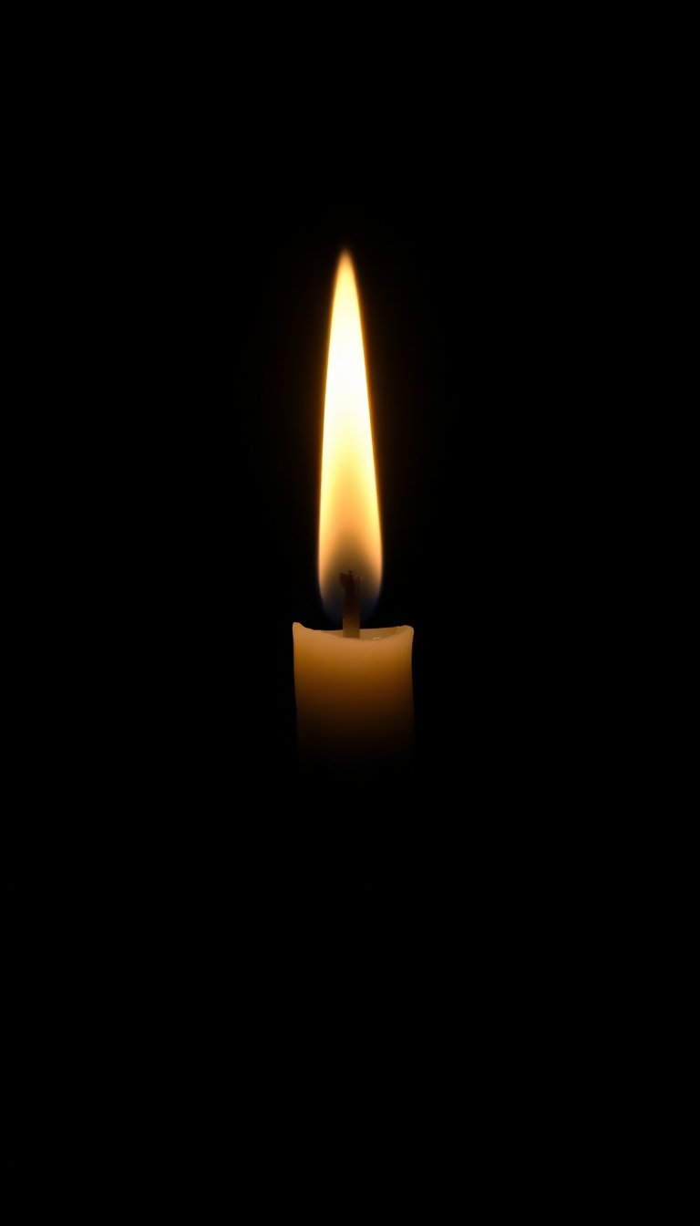 Single Candle Flame In Complete Photorealistic Wallpaper