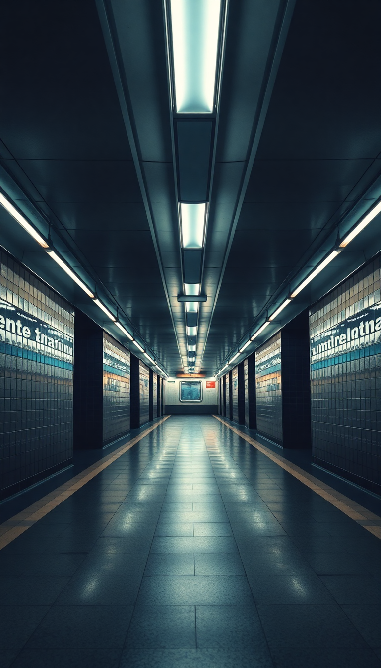 Empty Subway Station 3am Fluorescent Aesthetic Wallpaper