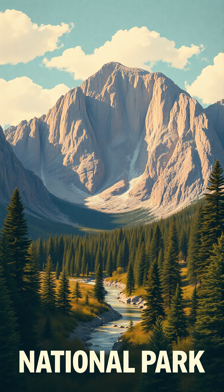 Digital art Delicate Travel Poster Style Wallpaper