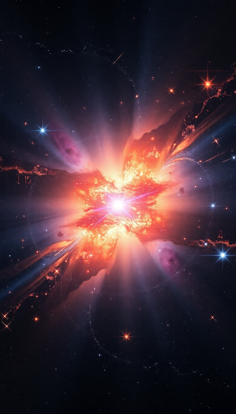 Colliding Galaxies Creating New Stars Digital art Wallpaper