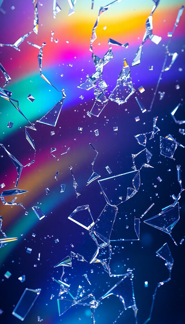 Shattered Glass Prism Light Rainbow Digital art Wallpaper