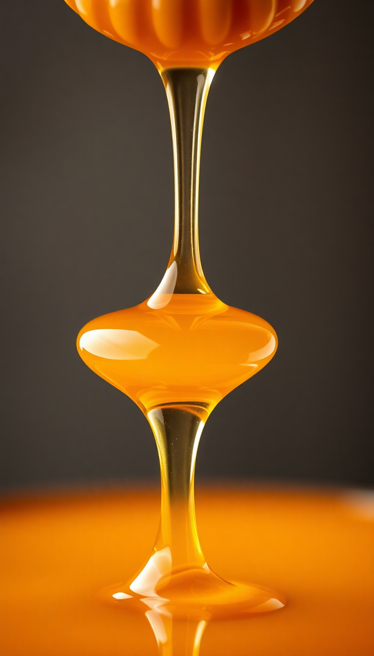 Honey Dripping From Spoon Golden Photorealistic Wallpaper