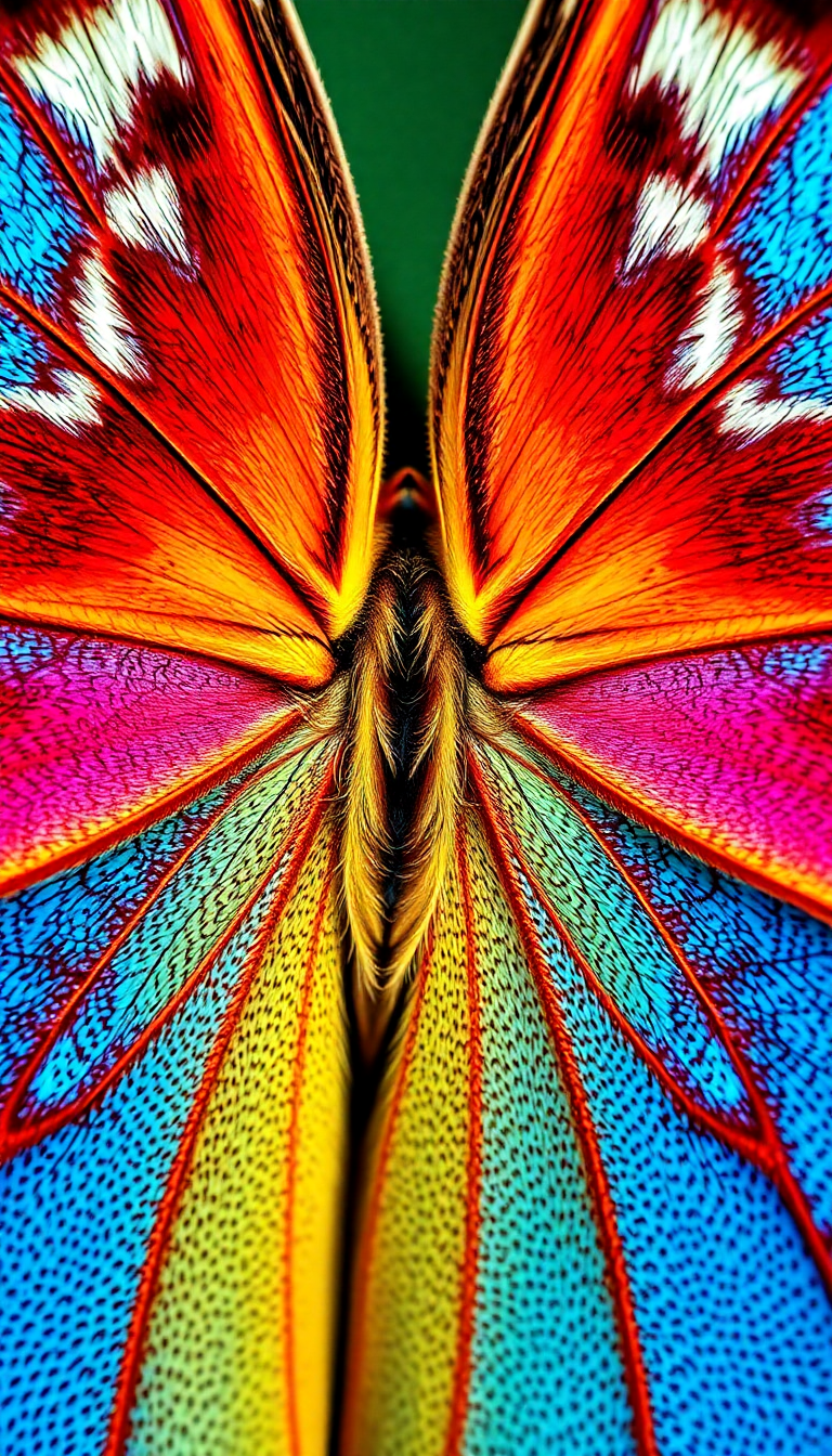 Cool Butterfly Macro Colorful Photorealistic Wallpaper