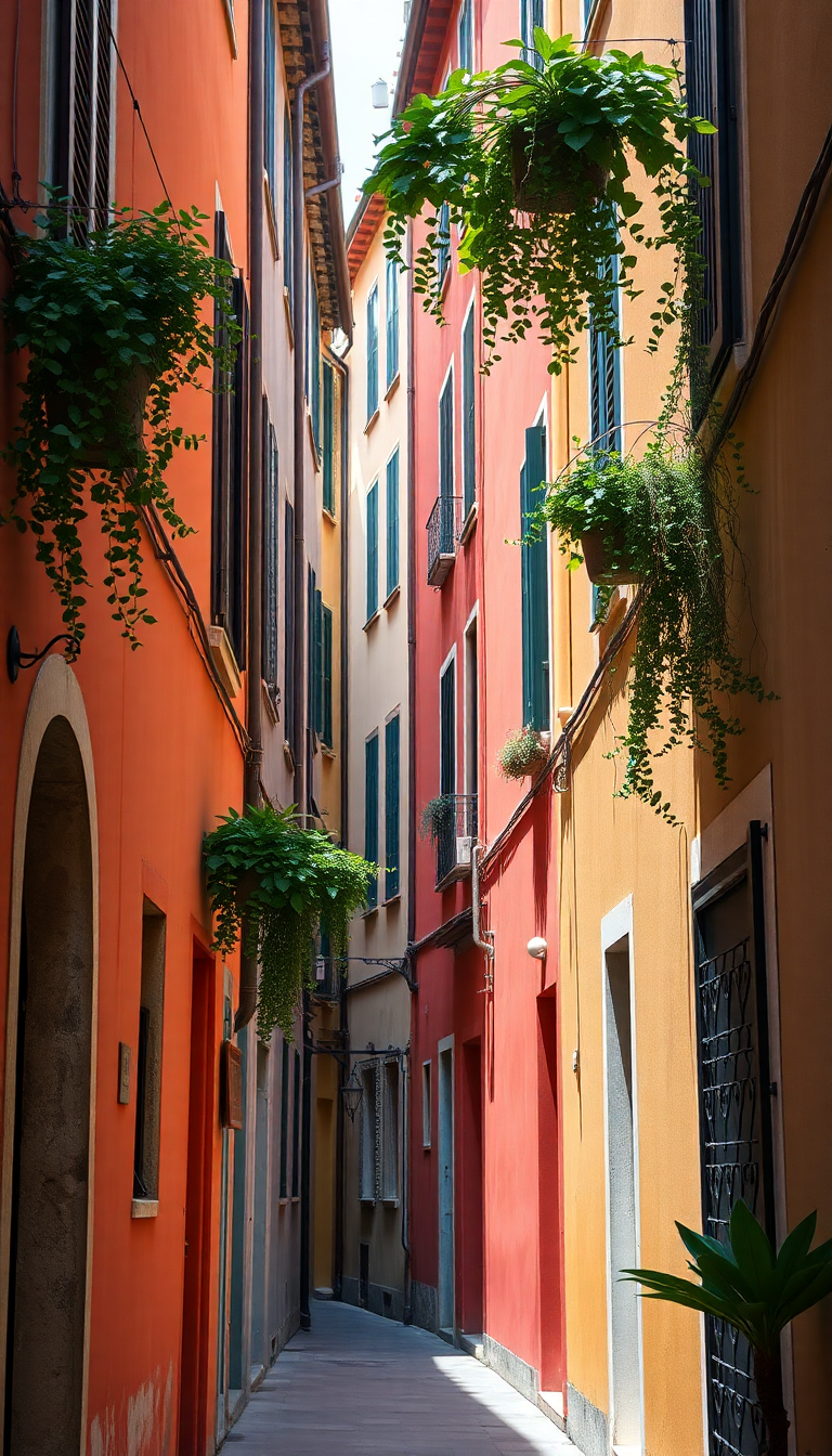 Narrow Italian Alley Tropical HD Wallpaper