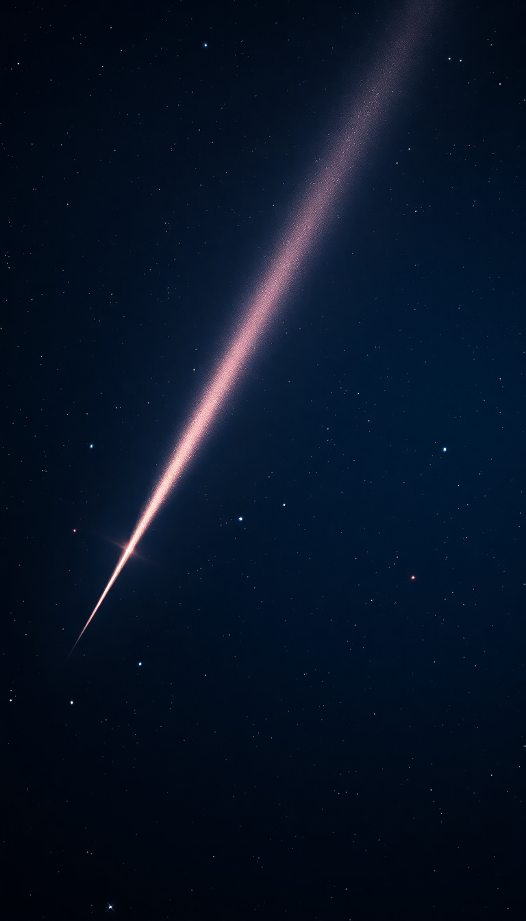 Comet Tail Streaming Across Night Photorealistic Wallpaper