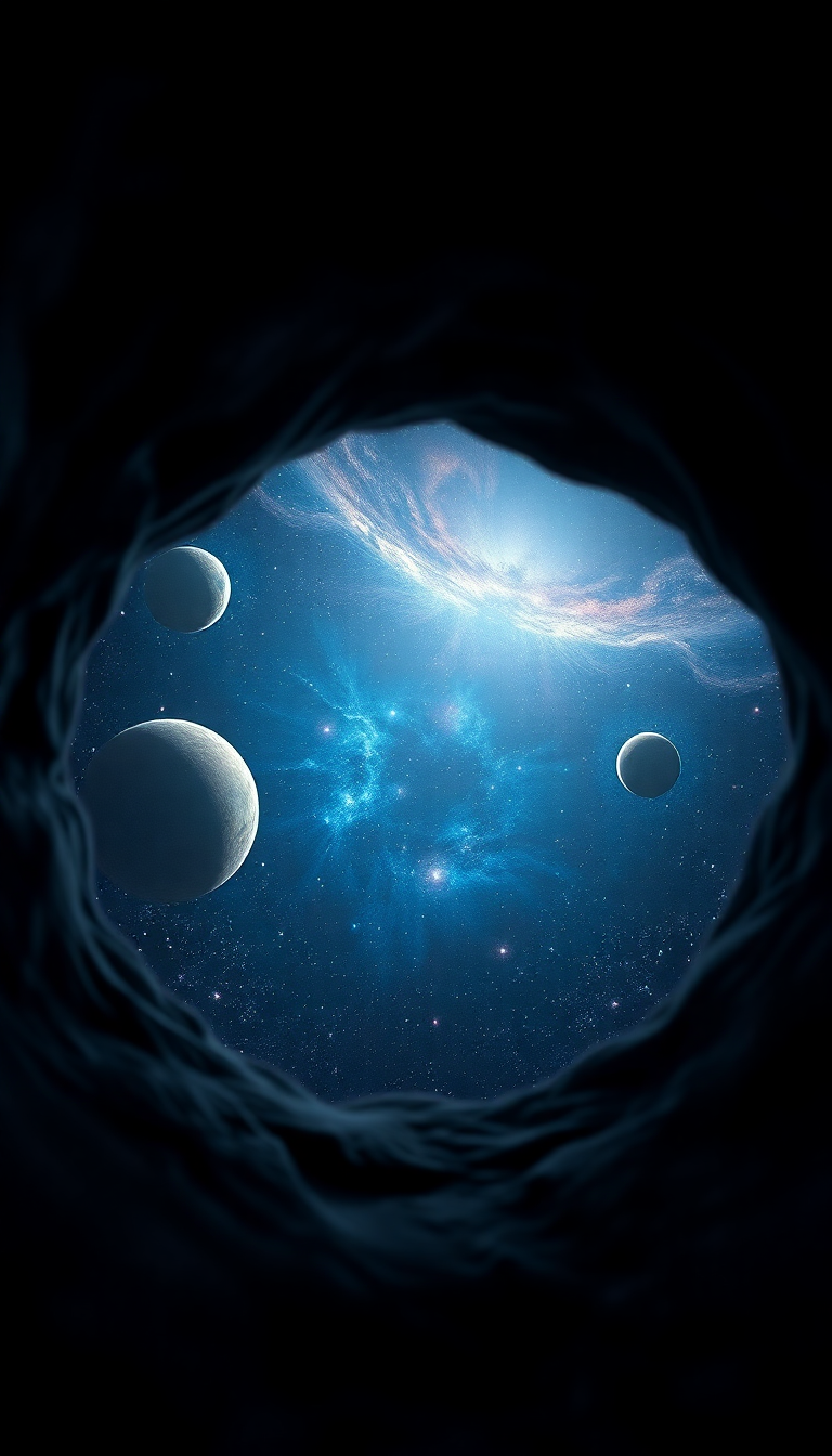Keyhole View Showing Universe Stars Digital art Wallpaper