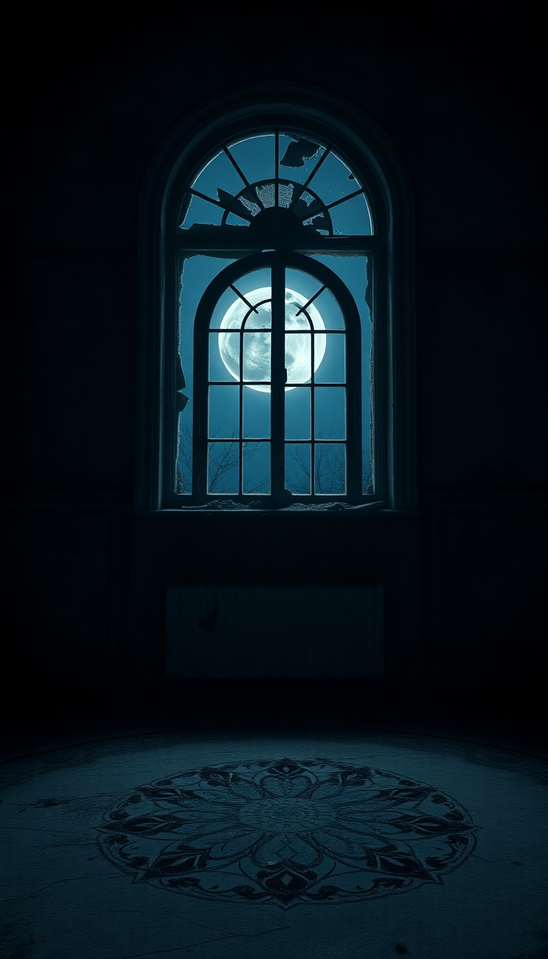 Abandoned Mansion Moonlight Through Broken Photorealistic Wallpaper