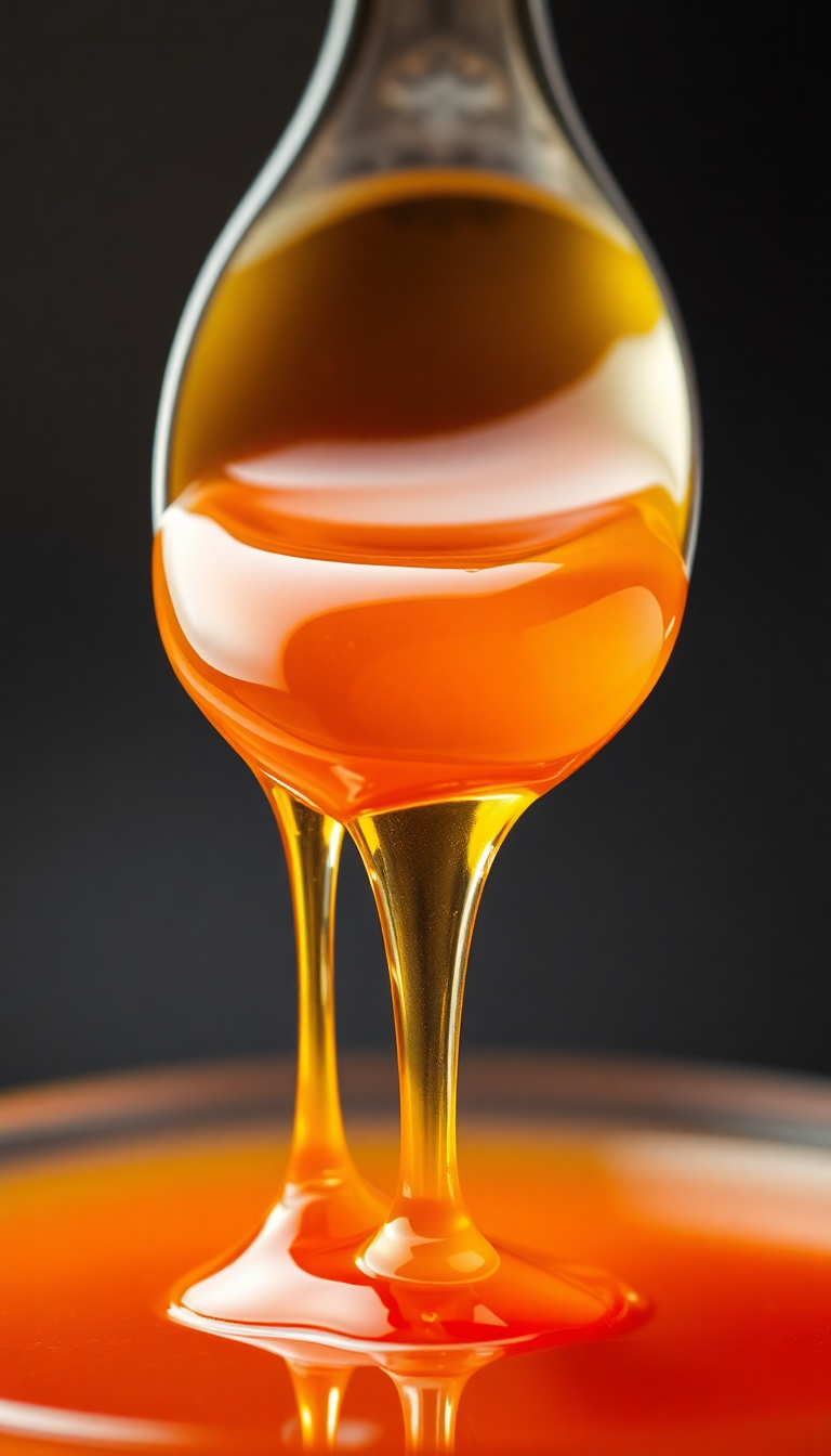 Honey Dripping From Spoon Golden Photorealistic Wallpaper