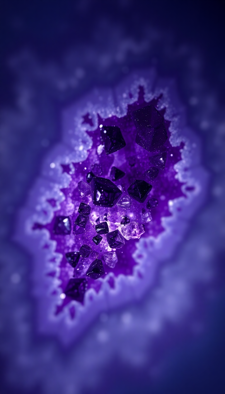 Geode Crystal Interior Purple Amethyst Photorealistic Wallpaper