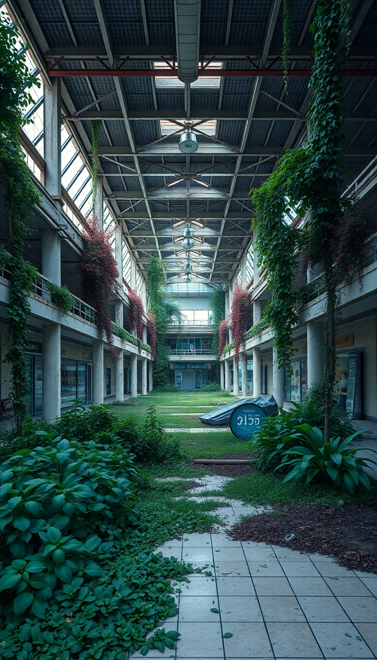 Electric Reclaiming Nature Mall Shopping Photorealistic Wallpaper