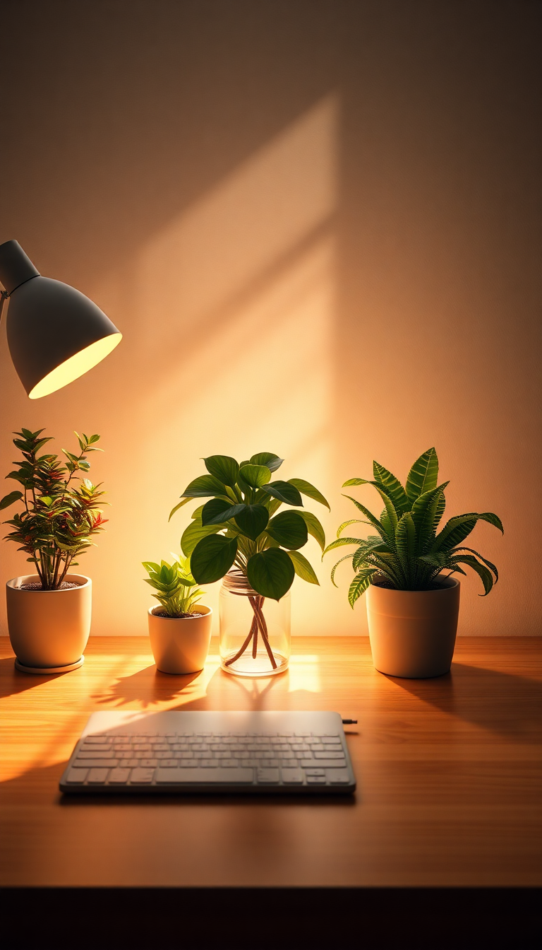 Minimalist Desk Setup Tropical HD Wallpaper