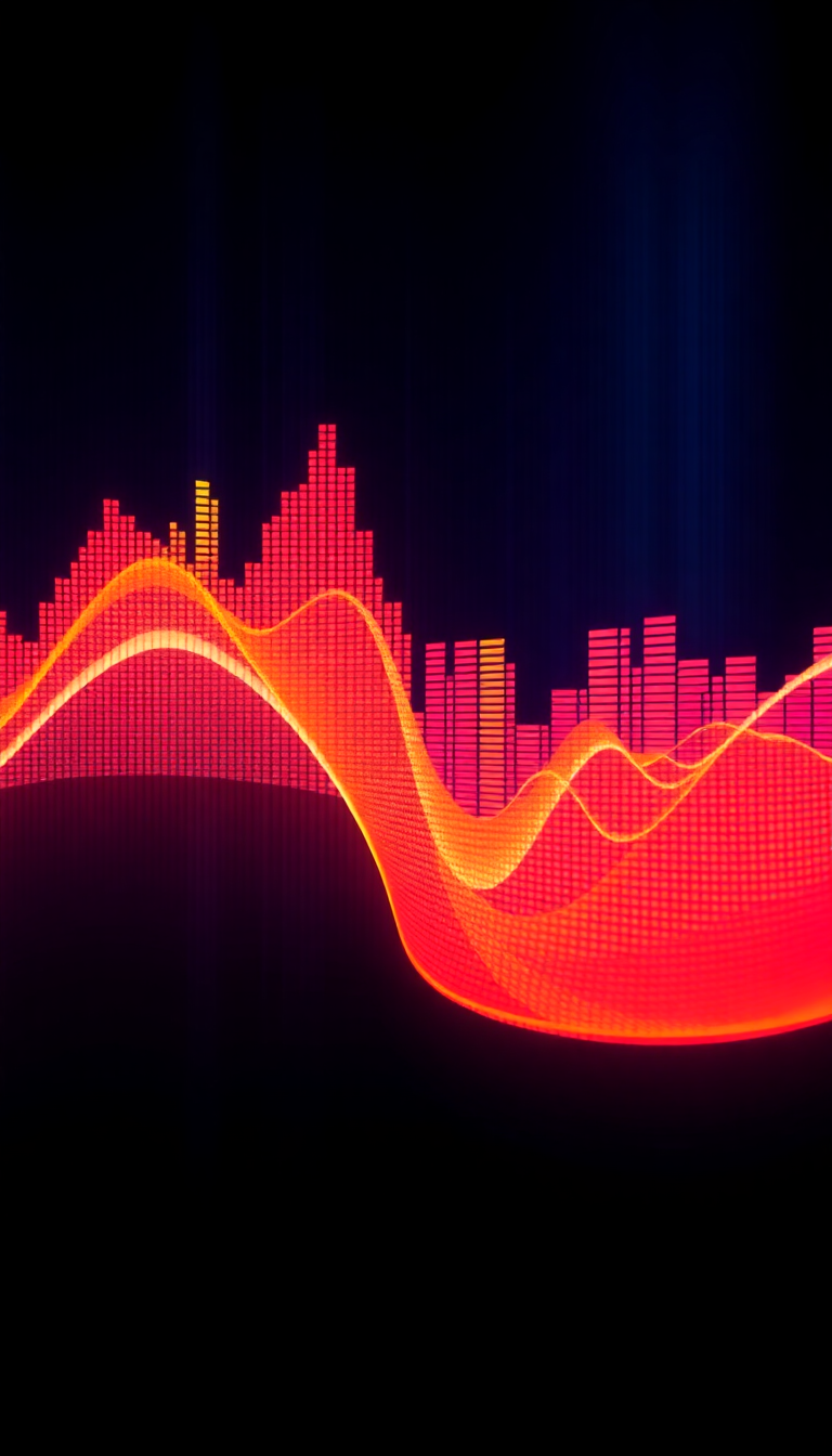 Beautiful Waves Visualized Colorful Frequency Digital art Wallpaper