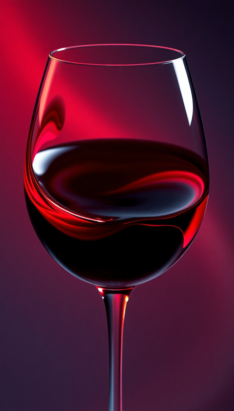 Wine Glass Swirl Burgundy Liquid Photorealistic Wallpaper