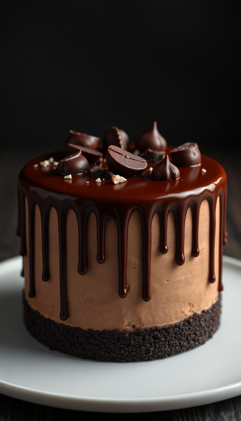 Chocolate Drip Cake Decadent Dessert Photorealistic Wallpaper
