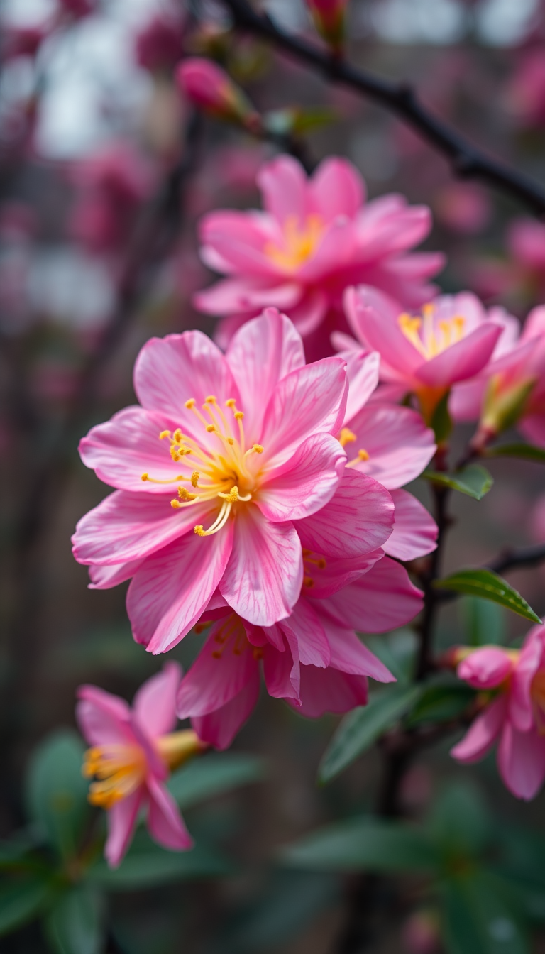 Spring Rain Flower Blooming Time Aesthetic Wallpaper