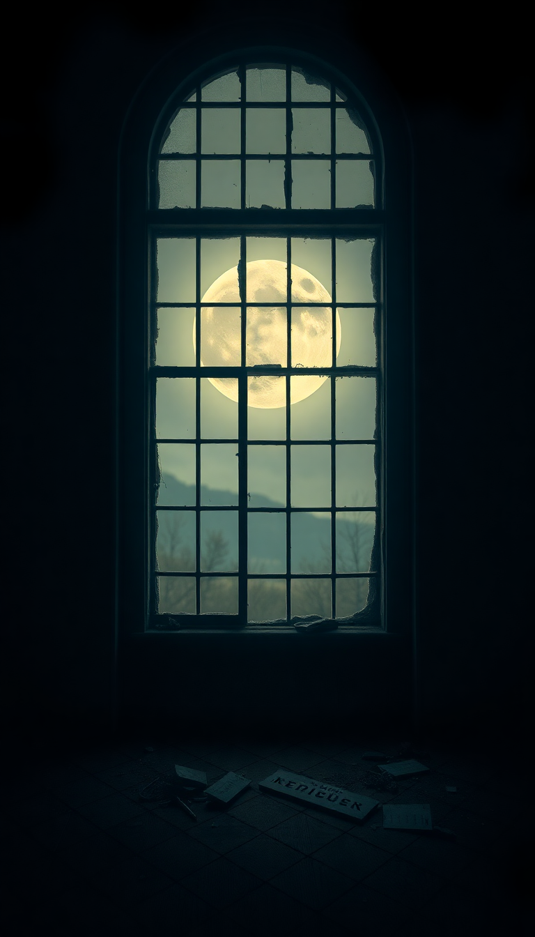 Abandoned Mansion Moonlight Through Broken Photorealistic Wallpaper
