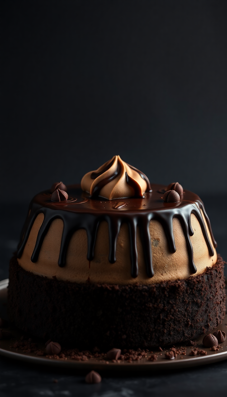 Chocolate Drip Cake Decadent Dessert Photorealistic Wallpaper
