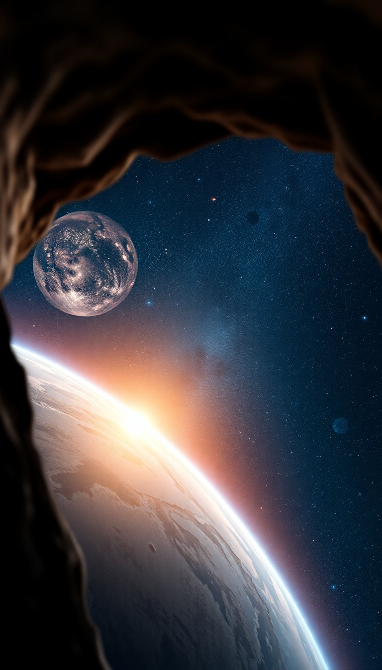 Keyhole View Showing Universe Stars Digital art Wallpaper