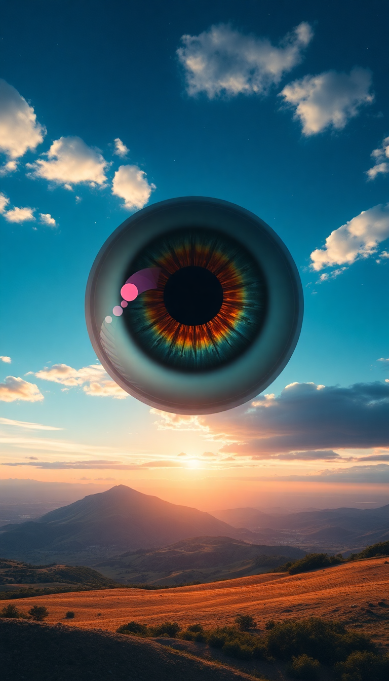 Giant Eye In Sky Watching Digital art Wallpaper