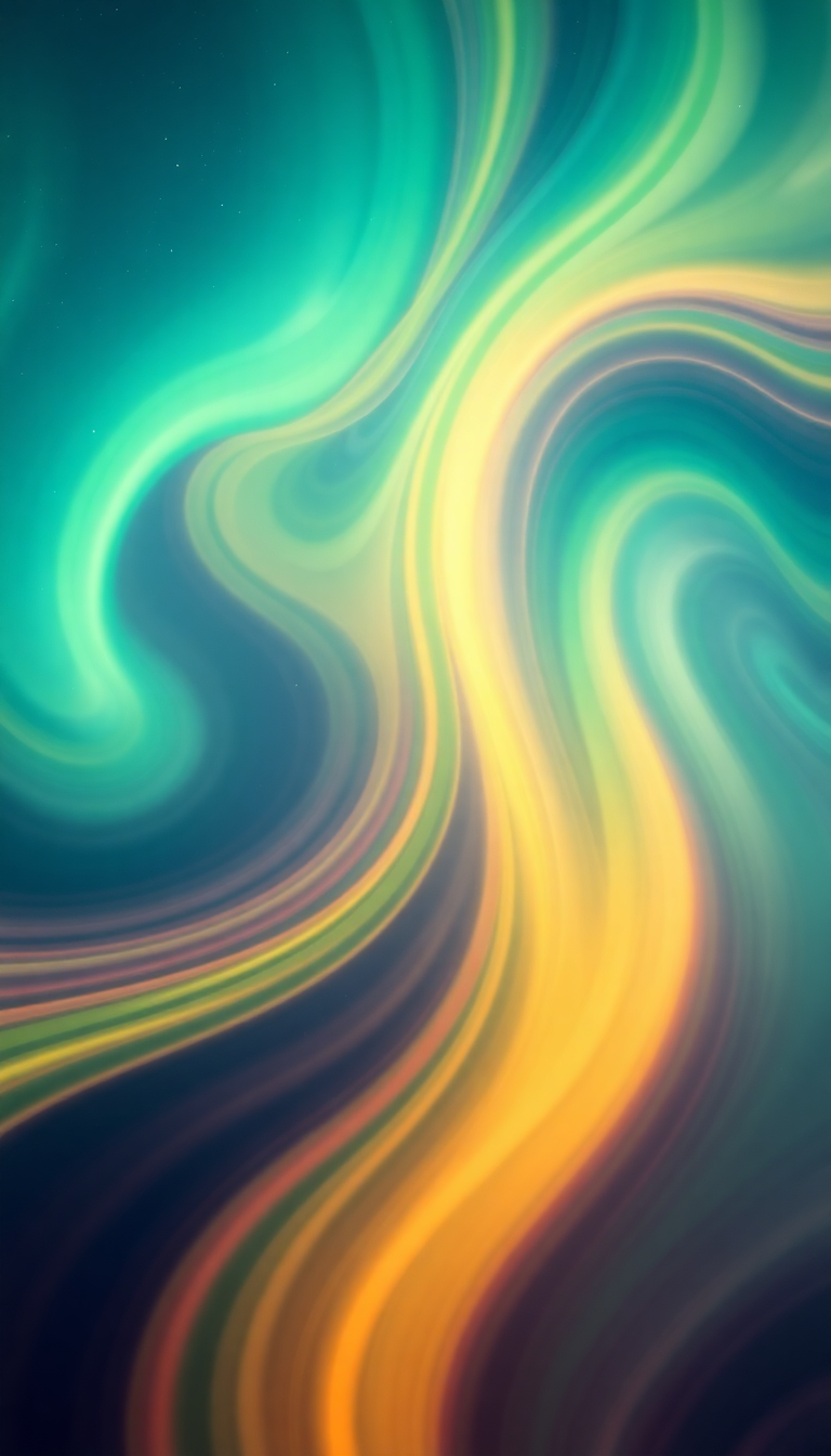 Northern Lights Abstracted Flowing Ribbons Digital art Wallpaper