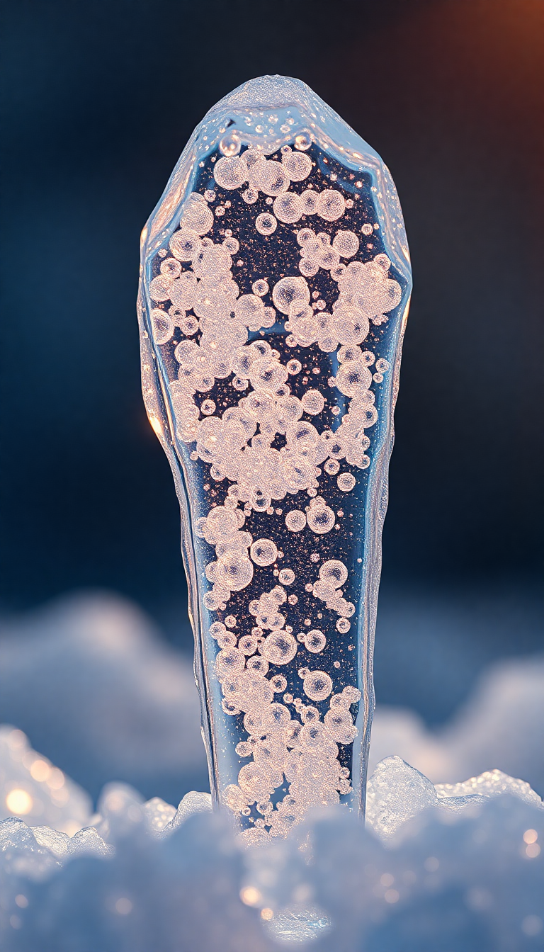 Ice Texture Frozen Bubbles Trapped Photorealistic Wallpaper