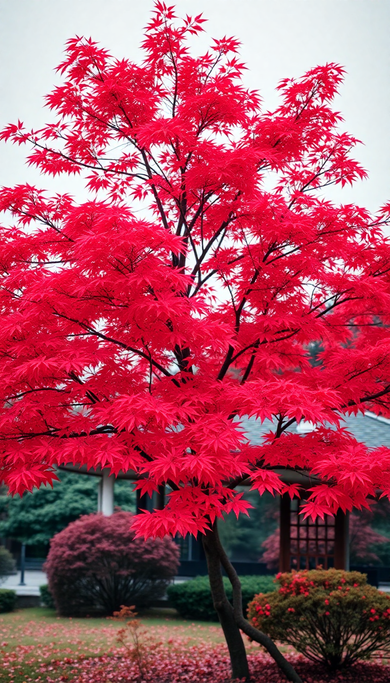 Japanese Maple Tree Autumn Red Aesthetic Wallpaper