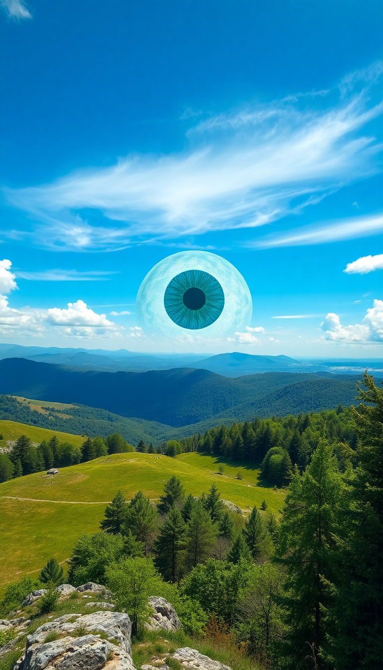 Giant Eye In Sky Watching Digital art Wallpaper