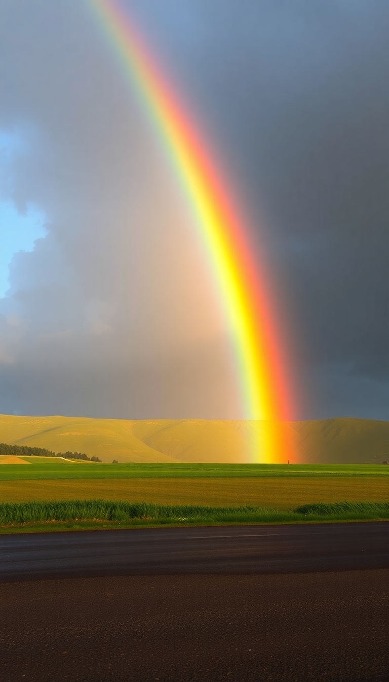 Rainbow After Storm Double Rainbow Photorealistic Wallpaper