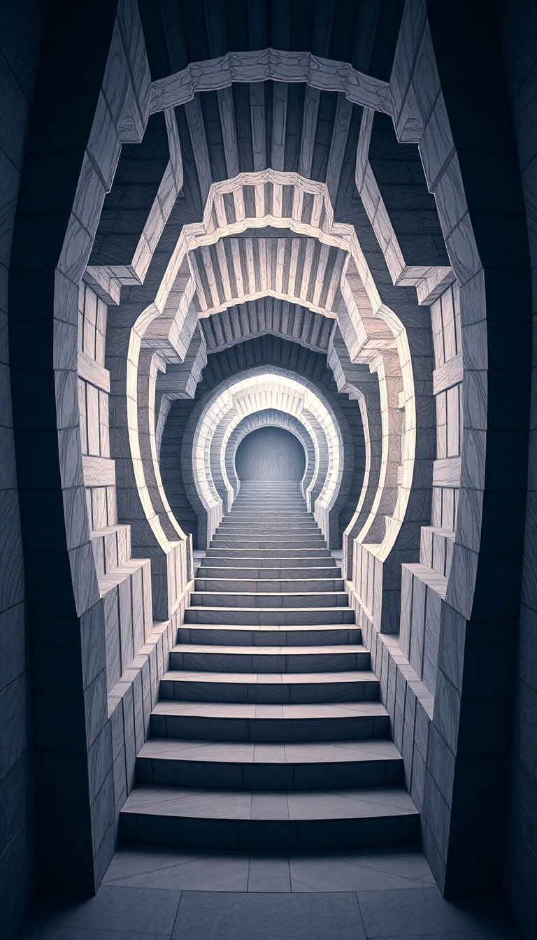 Impossible Geometry Escher Style Infinite Digital art Wallpaper