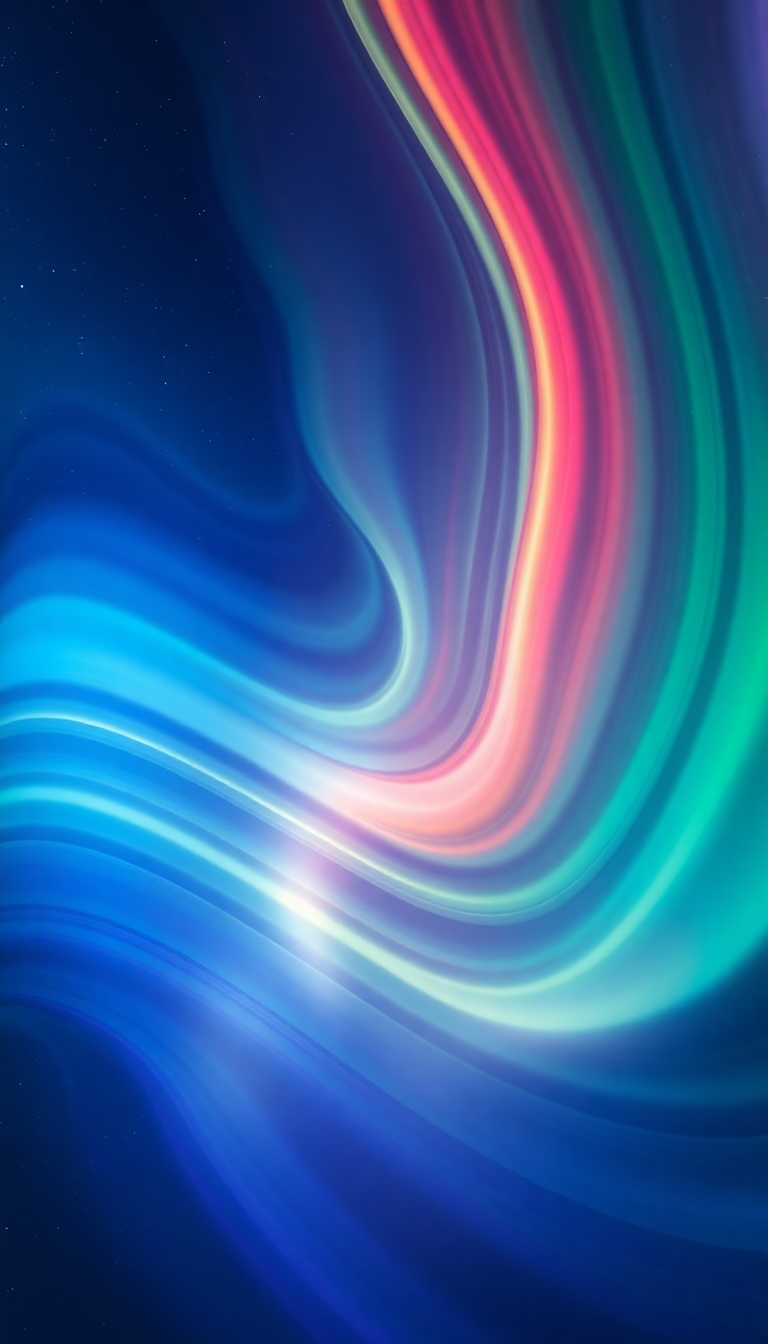 Northern Lights Abstracted Flowing Ribbons Digital art Wallpaper
