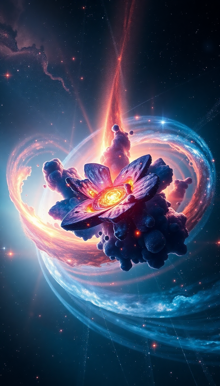 Colliding Galaxies Creating New Stars Digital art Wallpaper