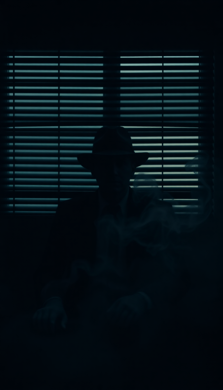 Noir Detective Office Blinds Shadows Aesthetic Wallpaper