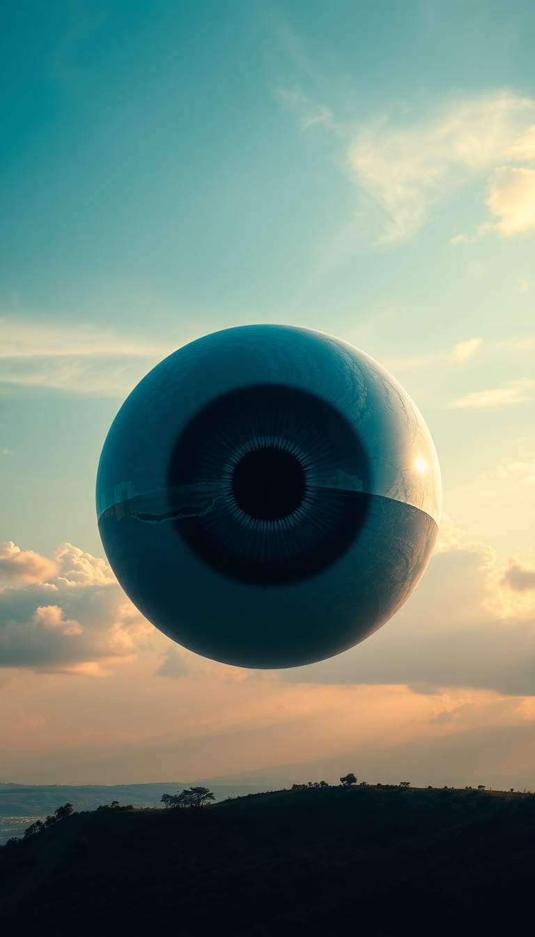 Giant Eye In Sky Watching Digital art Wallpaper