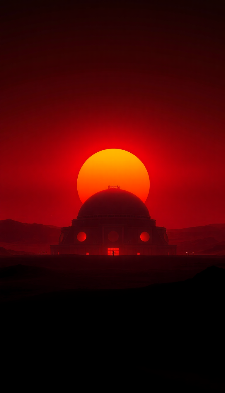 Mars Colony Dome At Sunset Digital art Wallpaper