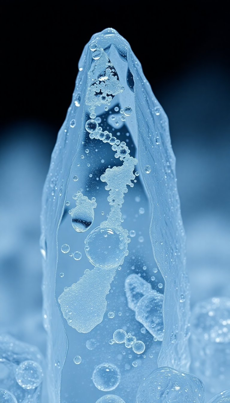 Ice Texture Frozen Bubbles Trapped Photorealistic Wallpaper