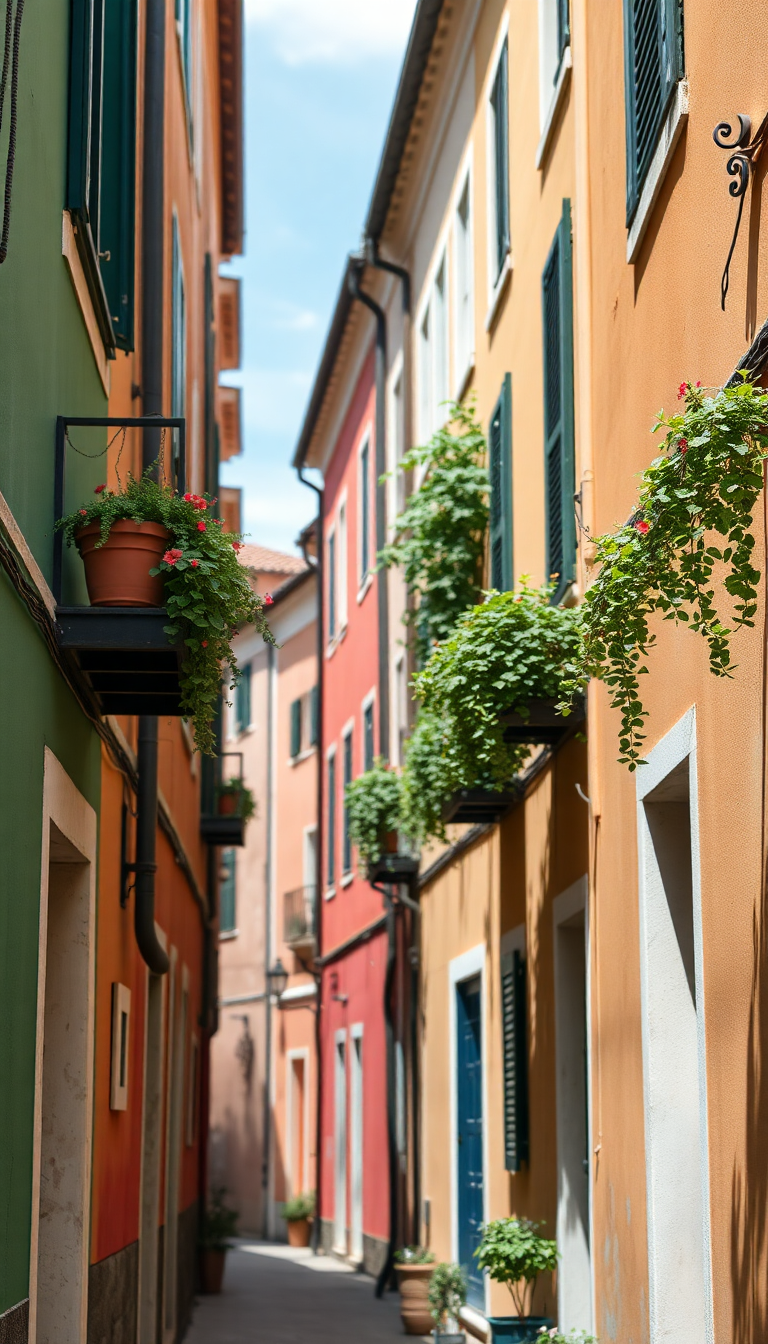 Epic Ornate Narrow Italian Alley Wallpaper