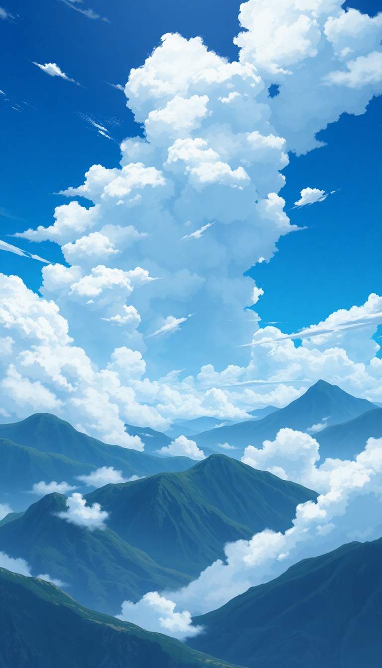 Cloud Sea Above Mountains Anime Anime Wallpaper