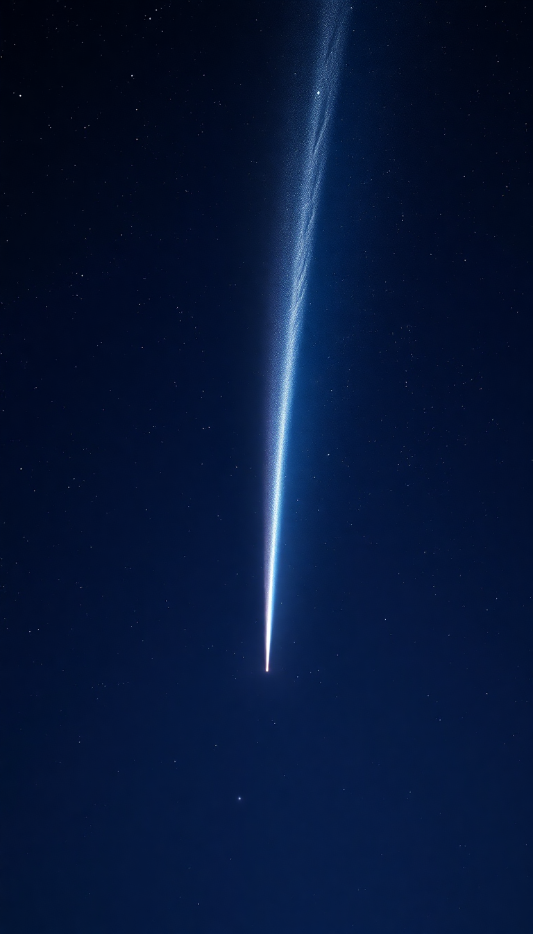 Comet Tail Streaming Across Night Photorealistic Wallpaper