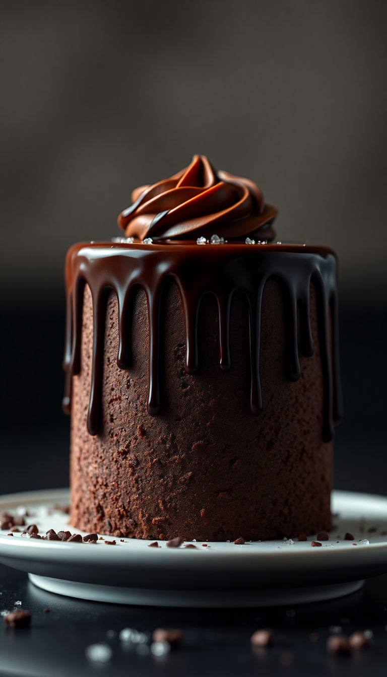 Chocolate Drip Cake Decadent Dessert Photorealistic Wallpaper