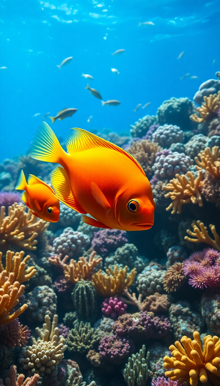 Coral Reef Vibrant Fish Tropical Photorealistic Wallpaper