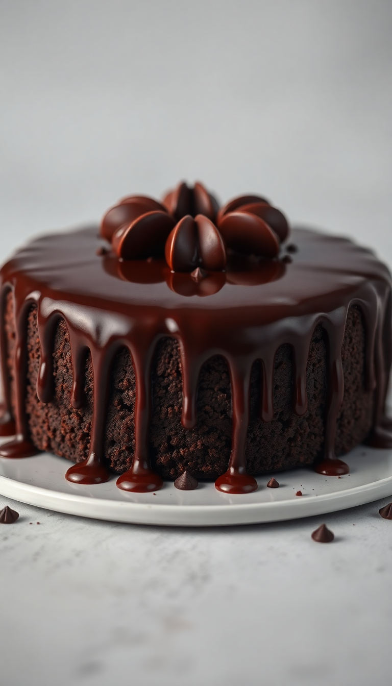 Chocolate Drip Cake Decadent Dessert Photorealistic Wallpaper