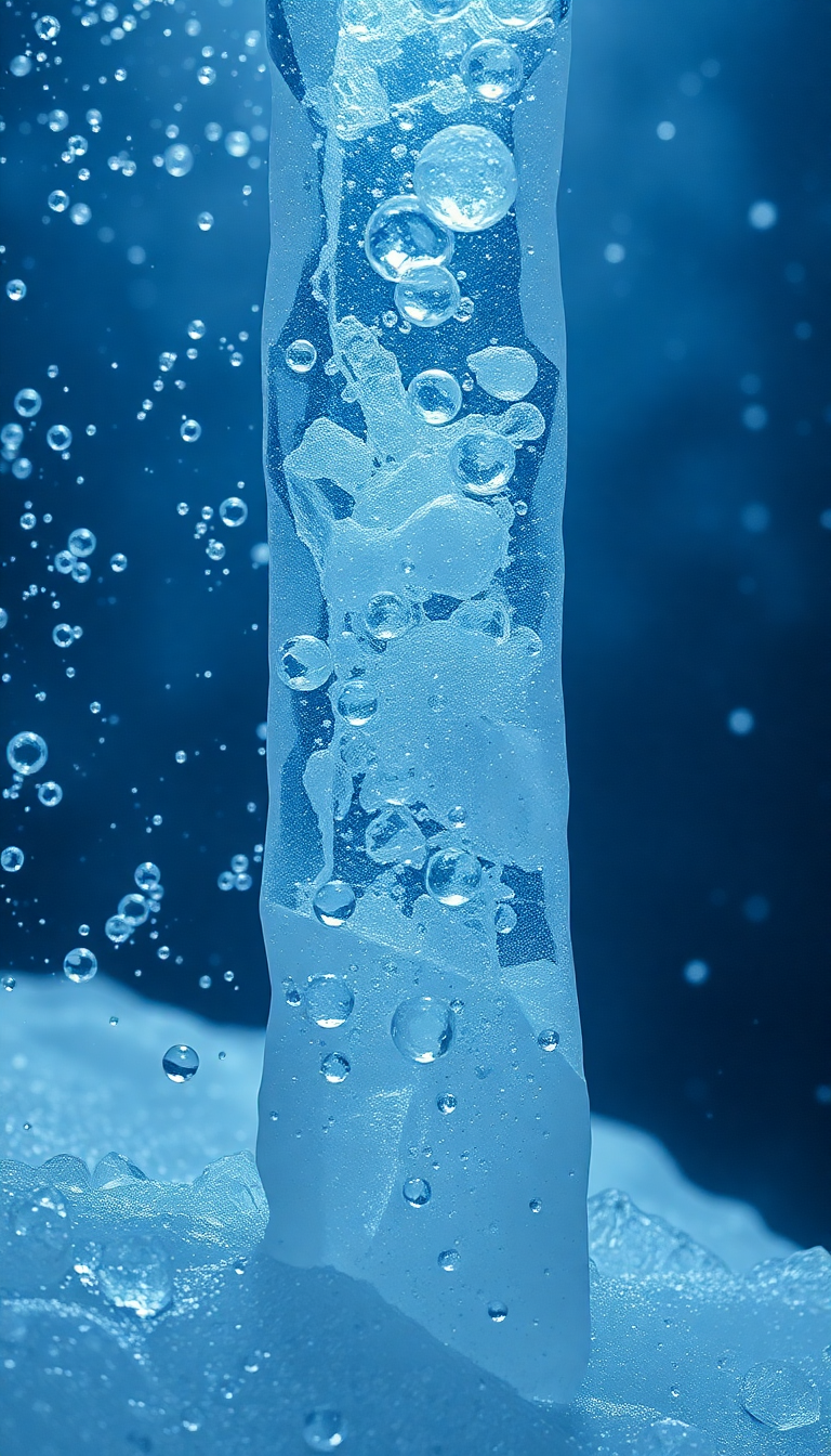 Ice Texture Frozen Bubbles Trapped Photorealistic Wallpaper