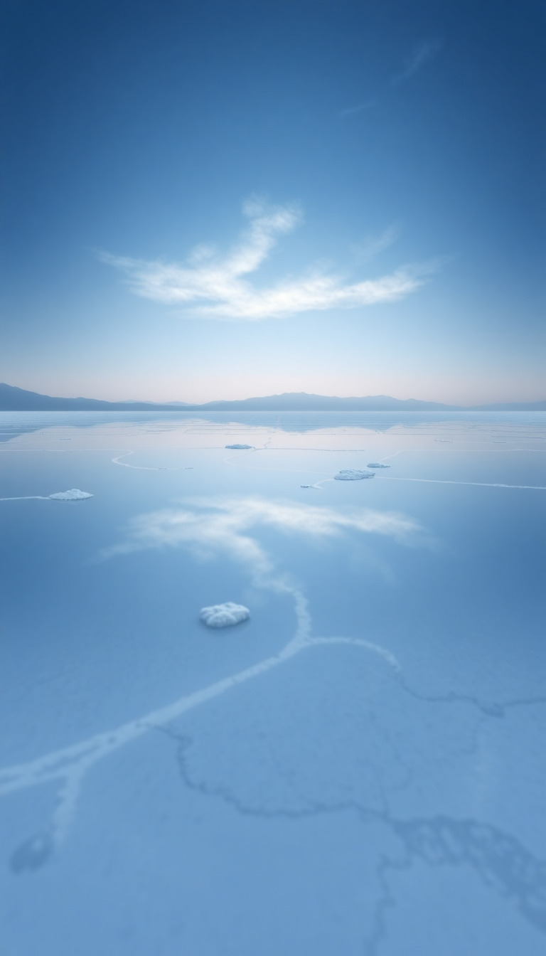 Salt Flats Mirror Reflection Perfect Photorealistic Wallpaper