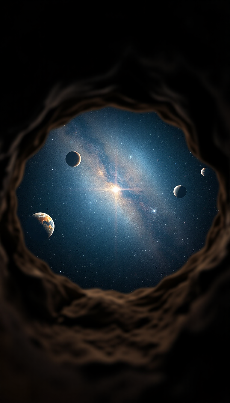 Keyhole View Showing Universe Stars Digital art Wallpaper
