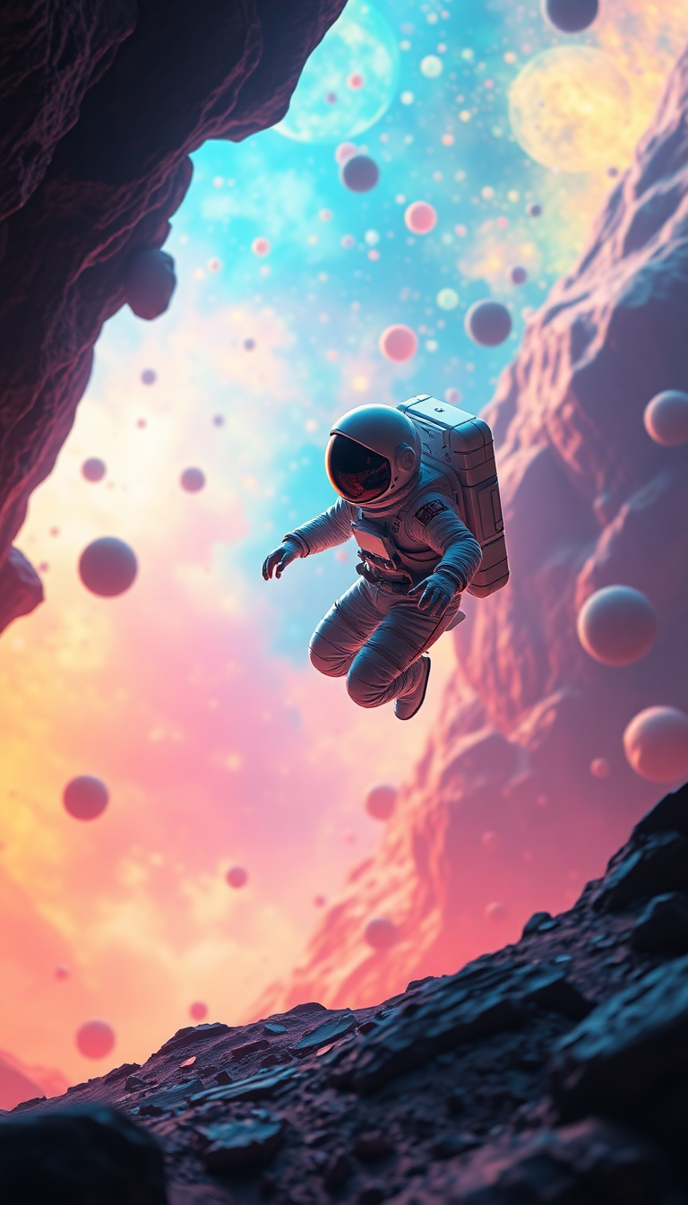 Astronaut Floating Through Lush HD Wallpaper