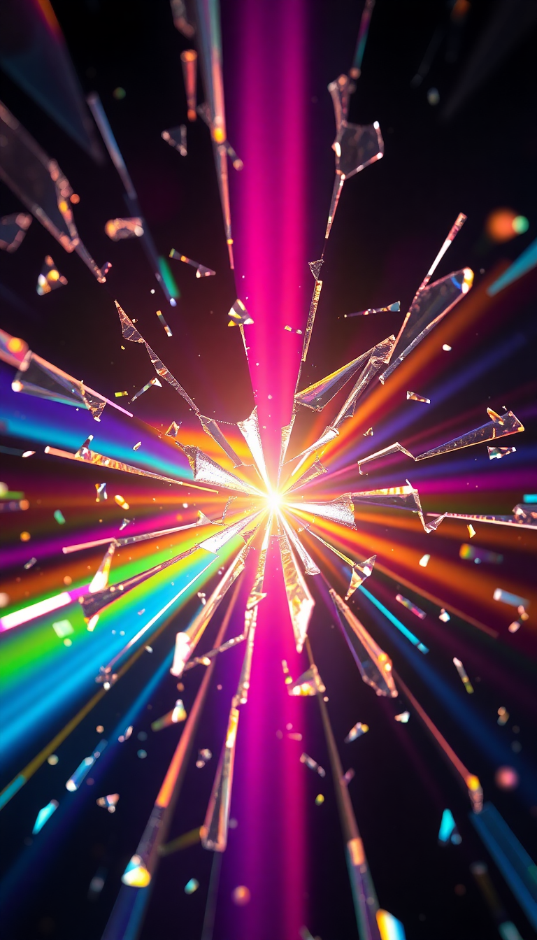 Shattered Glass Prism Light Rainbow Digital art Wallpaper