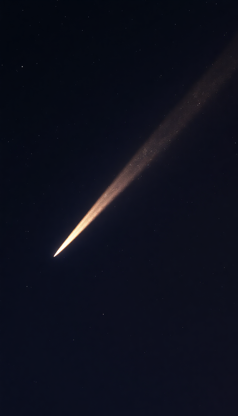 Comet Tail Streaming Across Night Photorealistic Wallpaper