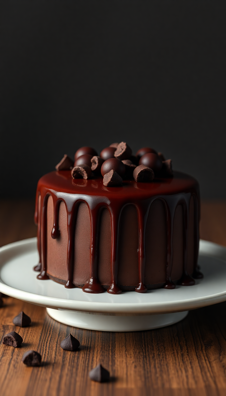 Chocolate Drip Cake Decadent Dessert Photorealistic Wallpaper